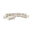 Batty J Sectional Sofa- Light Brown Chenille 147 Inch- Adjustable Back