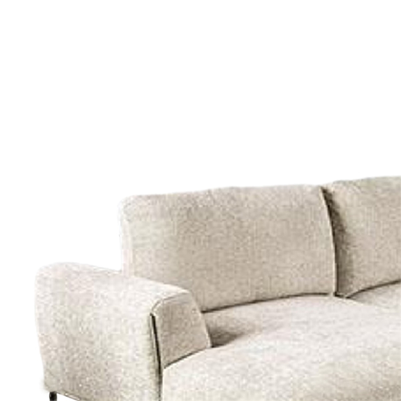 Batty J Sectional Sofa- Light Brown Chenille 147 Inch- Adjustable Back