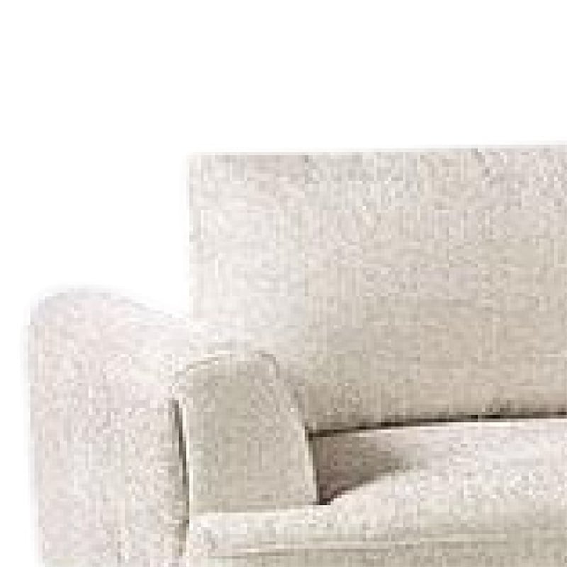 Batty L Shaped Sectional Chaise Sofa- Light Brown Chenille- Adjustable