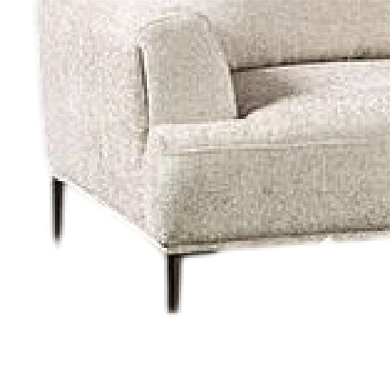Batty L Shaped Sectional Chaise Sofa- Light Brown Chenille- Adjustable