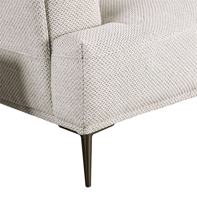 Batty Sofa and Loveseat Set- Modern White Chenille- Adjustable Back