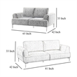 Batty 2pc Sofa and Loveseat Set- Modern Gray Chenille- Adjustable Back