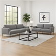 Batty 2pc Sofa and Loveseat Set- Modern Gray Chenille- Adjustable Back