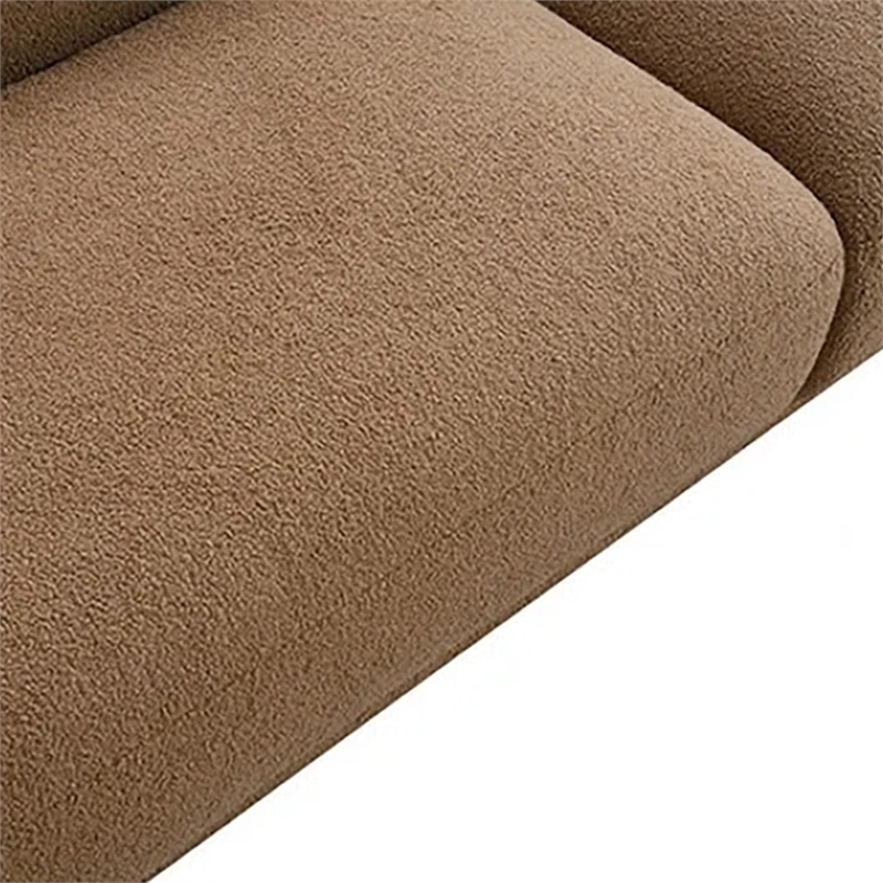 Oliver 2pc Sofa and Loveseat Set- Round Sloped Arms- Soft Brown Boucle
