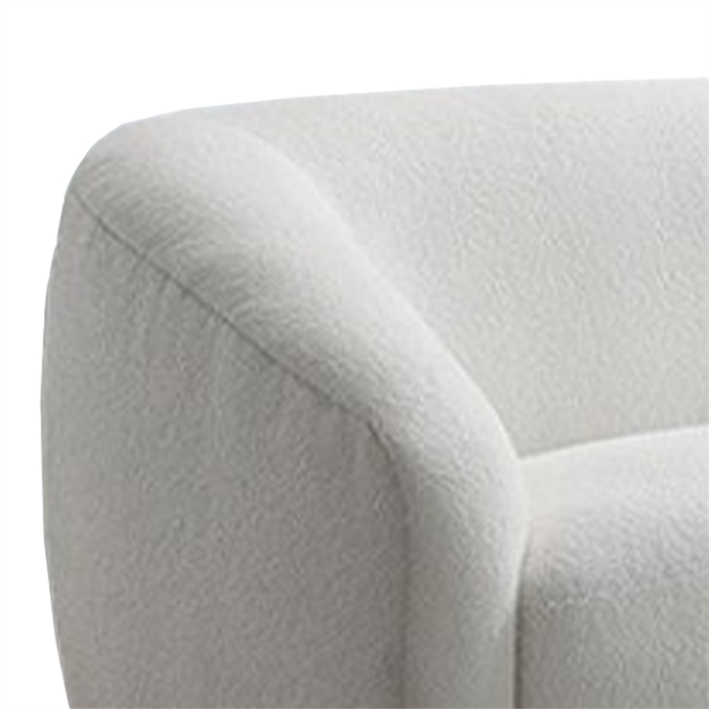 Oliver 2pc Sofa and Loveseat Set- Round Sloped Arms- Soft White Boucle