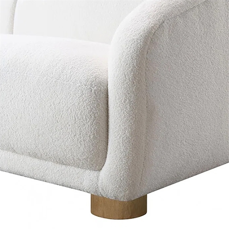 Oliver 2pc Sofa and Loveseat Set- Round Sloped Arms- Soft White Boucle
