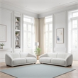 Oliver 2pc Sofa and Loveseat Set- Round Sloped Arms- Soft White Boucle