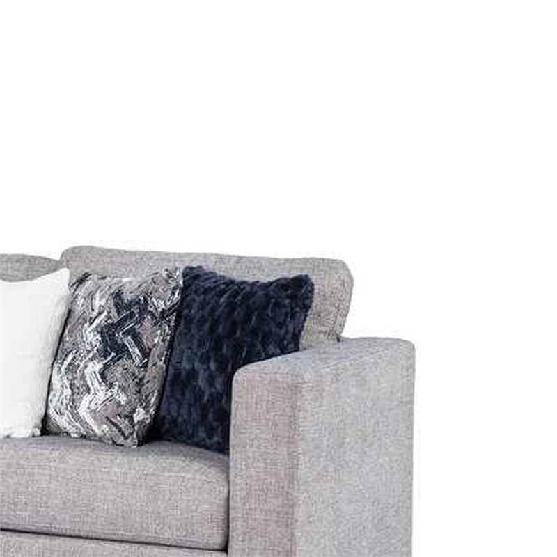 Harie Sectional Sofa with Chaise- 6 Pillow- Light Gray Chenille- 101in