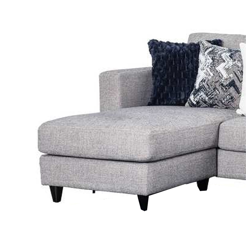Harie Sectional Sofa with Chaise- 6 Pillow- Light Gray Chenille- 101in