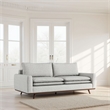 Yaana Sofa with Feather Blend Pillows- Dark Brown Wood- Gray 83 Inch