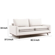 Yaana Sofa with Feather Blend Pillows- Dark Brown Wood- White 83 Inch