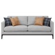 Azzy 2pc Sofa and Loveseat Set- Modern Track Arms- Light Gray Fabric