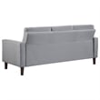 Bow 2pc Sofa Set with Track Arms and Tapered Legs- Gray Grid Tufted Fabric