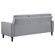 Bow 2pc Sofa Set with Track Arms and Tapered Legs- Gray Grid Tufted Fabric