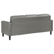 Rumi 2pc Sofa and Loveseat Set- Modern Track Arms- Gray Faux Leather