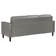 Rumi 2pc Sofa and Loveseat Set- Modern Track Arms- Gray Faux Leather