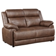Ellen 2 Piece Sofa and Loveseat Set- Brown Faux Leather