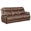 Ellen 2 Piece Sofa and Loveseat Set- Brown Faux Leather