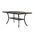 Sie 66 Inch Dining Table-Rectangular Nailhead Trim-Black Wood Finish