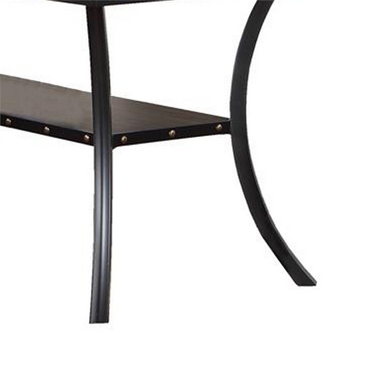 Sie 66 Inch Dining Table-Rectangular Nailhead Trim-Black Wood Finish