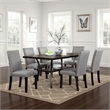 Sie 66 Inch Dining Table-Rectangular Nailhead Trim-Black Wood Finish