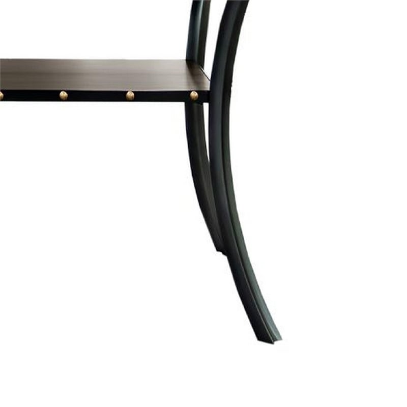 Sie 38 Inch Counter Height Table-Rectangular-Nailhead Trim-Black Wood