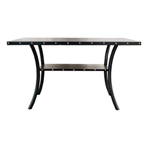 Sie 38 Inch Counter Height Table-Rectangular-Nailhead Trim-Black Wood