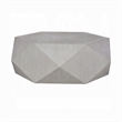 Hano Coffee Table-White Rubberwood-50 Inch-Geometric Plinth Base
