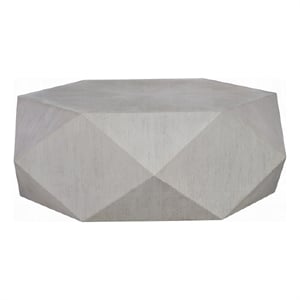 Hano Coffee Table-White Rubberwood-50 Inch-Geometric Plinth Base