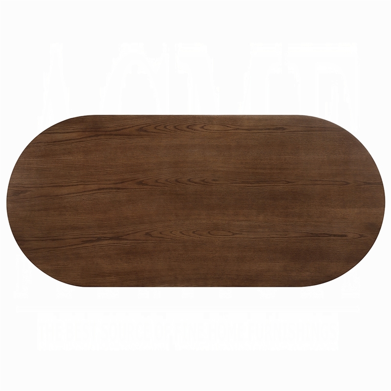 Gamo Oval Dining Table-Vertical Reeded Details-Oak Brown 87 Inch
