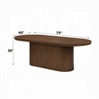 Gamo Oval Dining Table-Vertical Reeded Details-Oak Brown 87 Inch