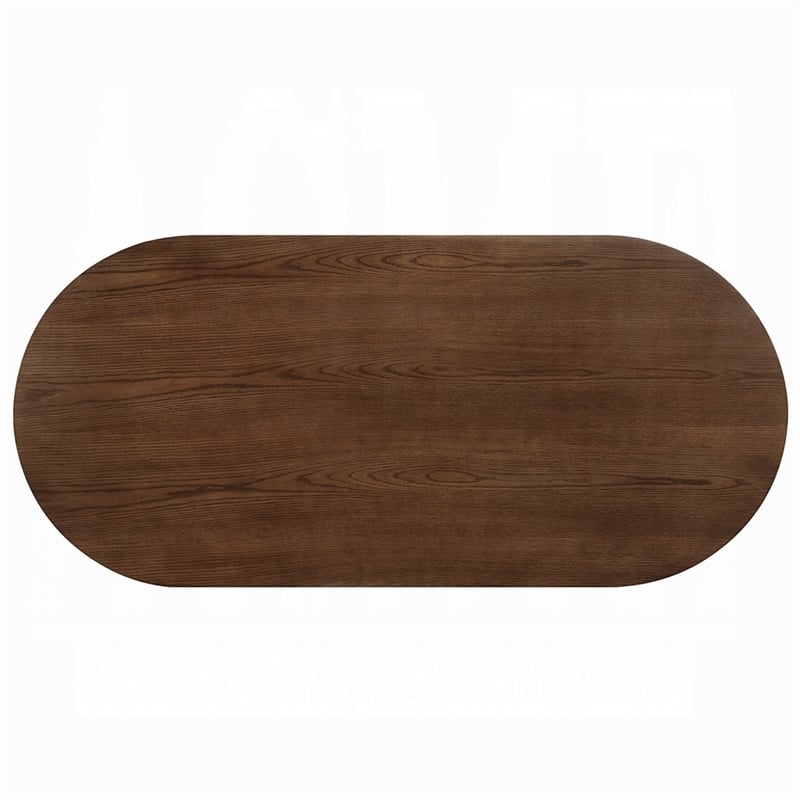 Gamo Oval Dining Table-Vertical Reeded Details-Oak Brown 87 Inch