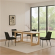 Yodo Rectangular Dining Table-U Sled Base-Natural Brown Wood 71 Inch