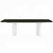 Aren Extendable Dining Table-Double Pedestal-Brown White-78-96 Inch