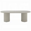 Liela Oval Dining Table-Double Pedestal Base-Bone White 87 Inch