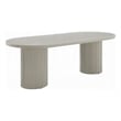 Liela Oval Dining Table-Double Pedestal Base-Bone White 87 Inch