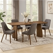 Hamza Rectangular Dining Table-Curved Wood Base-Walnut Brown 71 Inch