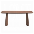 Hamza Rectangular Dining Table-Curved Wood Base-Walnut Brown 71 Inch