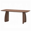 Hamza Rectangular Dining Table-Curved Wood Base-Walnut Brown 71 Inch