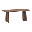 Hamza Rectangular Dining Table-Curved Wood Base-Walnut Brown 71 Inch