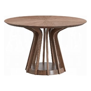 Koen Round Dining Table-Scandinavian Style-Walnut Brown Wood 47 Inch
