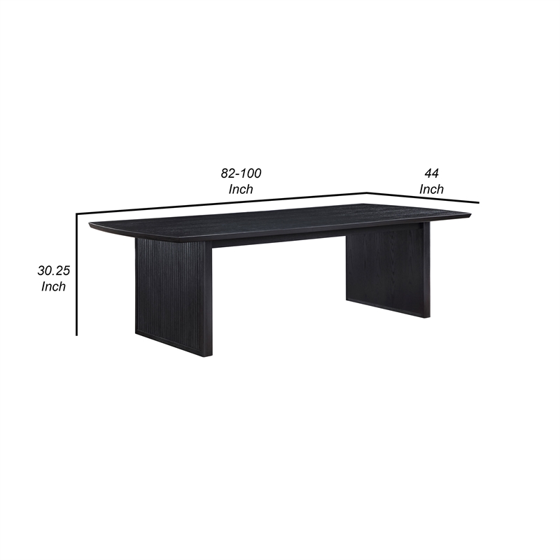 Jack 64-82 Inch Dining Table-Rectangular-Removable Extension Leaf-Black