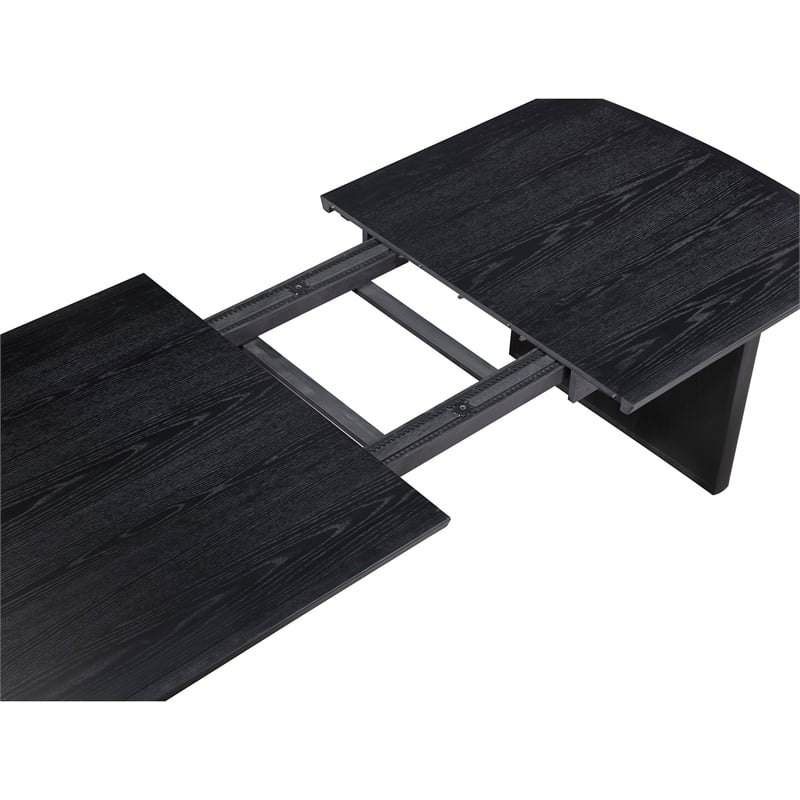 Jack 64-82 Inch Dining Table-Rectangular-Removable Extension Leaf-Black