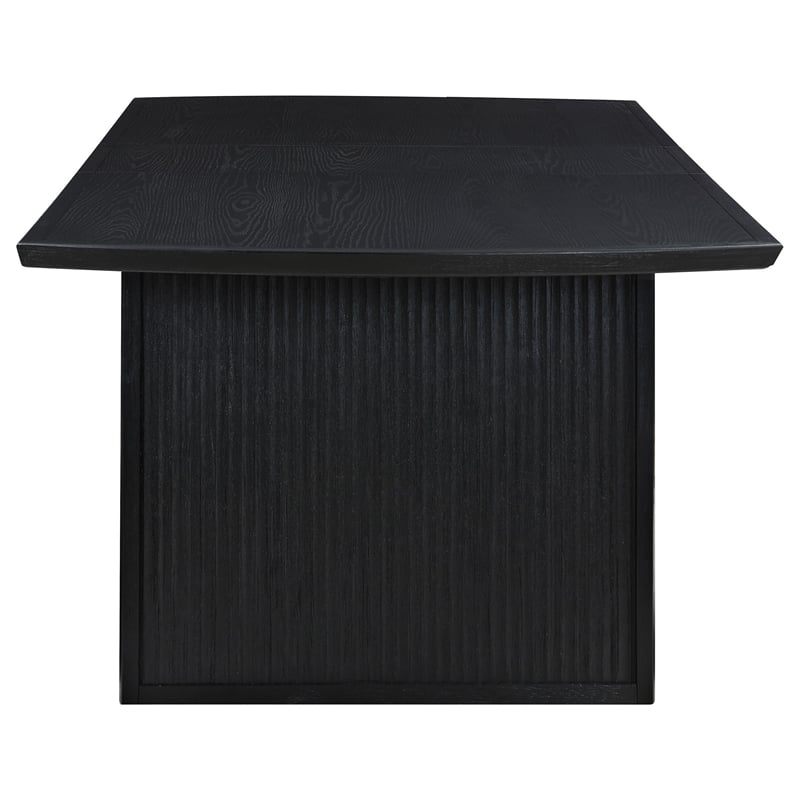 Jack 64-82 Inch Dining Table-Rectangular-Removable Extension Leaf-Black
