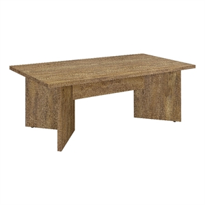 Lama Dining Table-84 Inch Rectangular Top-V Shape Pedestal Base-Brown