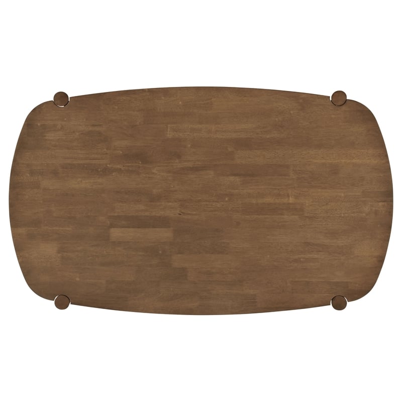 Dora Dining Table-63 Inch Oval Top-Tapered Legs-Walnut Brown Solid Wood