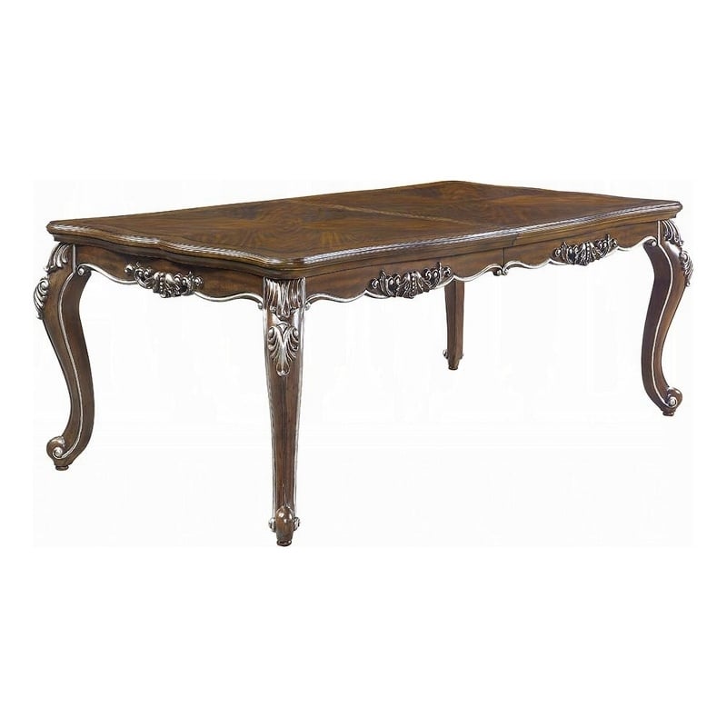 Maver Extending Dining Table-Silver Carved Antique Oak-80-96 Inch