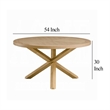 Semi Dining Table-54 Inch Round Top-Cross Base-Oak Brown Finish