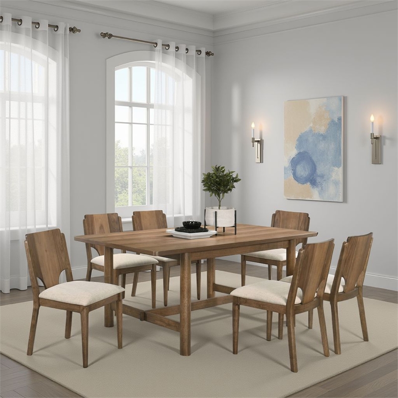 Billie Dining Table-Walnut Brown Veneer Hardwood-Rectangular 71 Inch