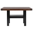 Patter Counter Height Dining Table-Shelf-60 Inch Black Brown Wood